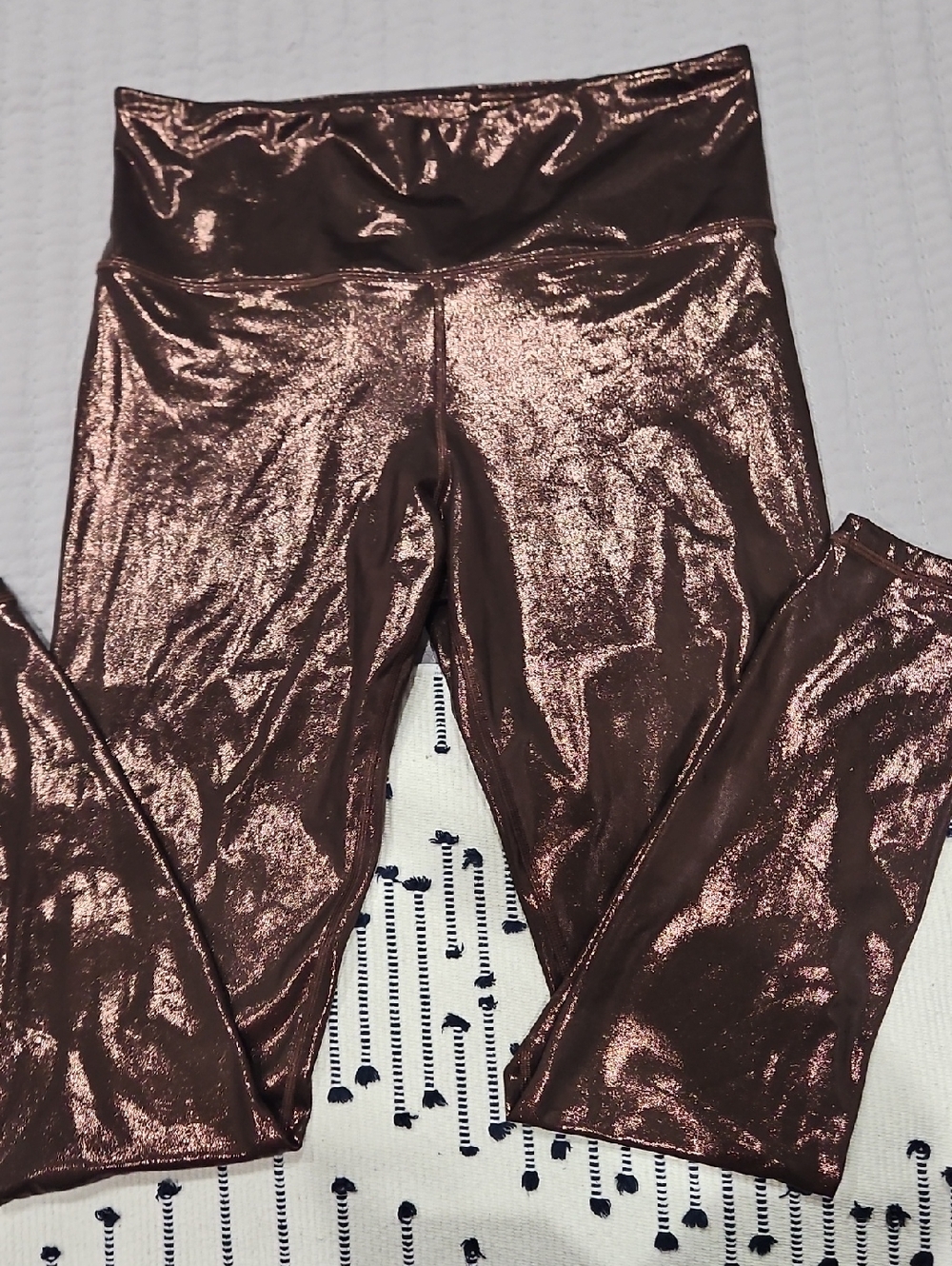Athleta Metallic Rose Bronze High-Waist Leggings